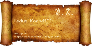 Medus Kornél névjegykártya
